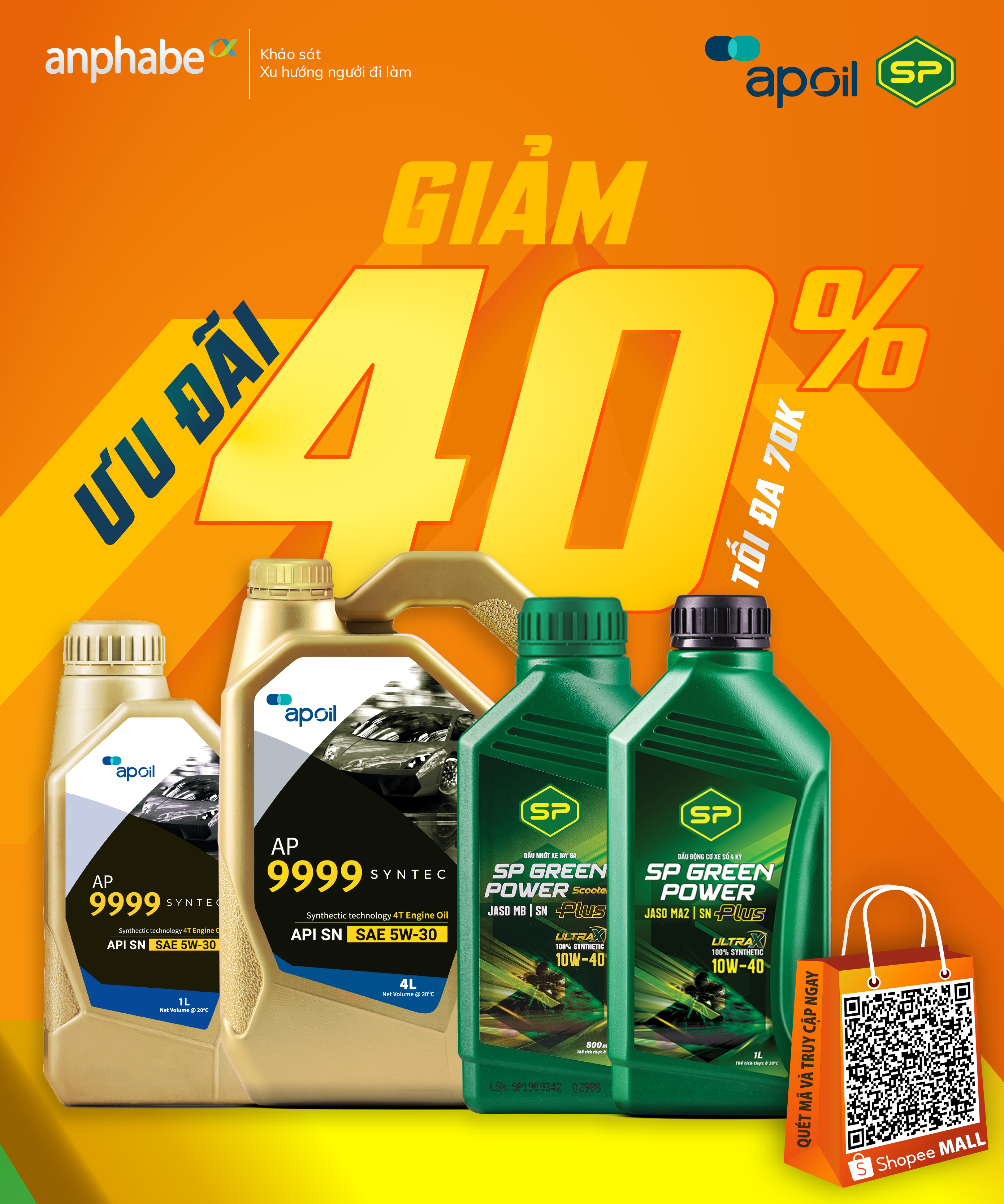 GIẢM 40% SẢN PHẨM DẦU NHỚT 